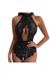 liaddkv Ensemble de lingerie sexy pour femme - Rouge à carreaux - Pour homme - Noir - XXL