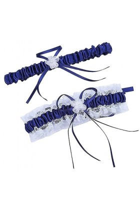 JOCXZI Jarretière de Mariage, Bleu Élastique Jarretière Mariée, Accessoires de Mariage Nuptiale, Jarretière Femme, pour Marié