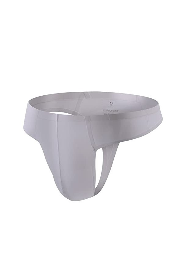 CreoQIJI Sous-vêtement de ski pour homme - Sous-vêtement tendance - Solide - Sexy - Culotte sexy, Blanc., M