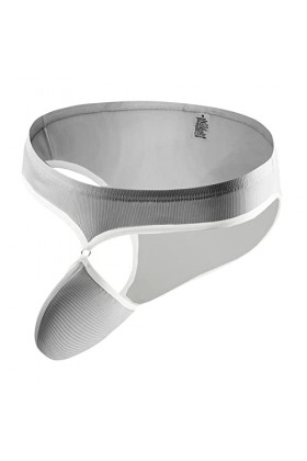 CreoQIJI Caleçon à double taille pour homme - Sexy - Slip à taille basse - Caleçon Ice Thread - Fashion Ride Up, gris, M