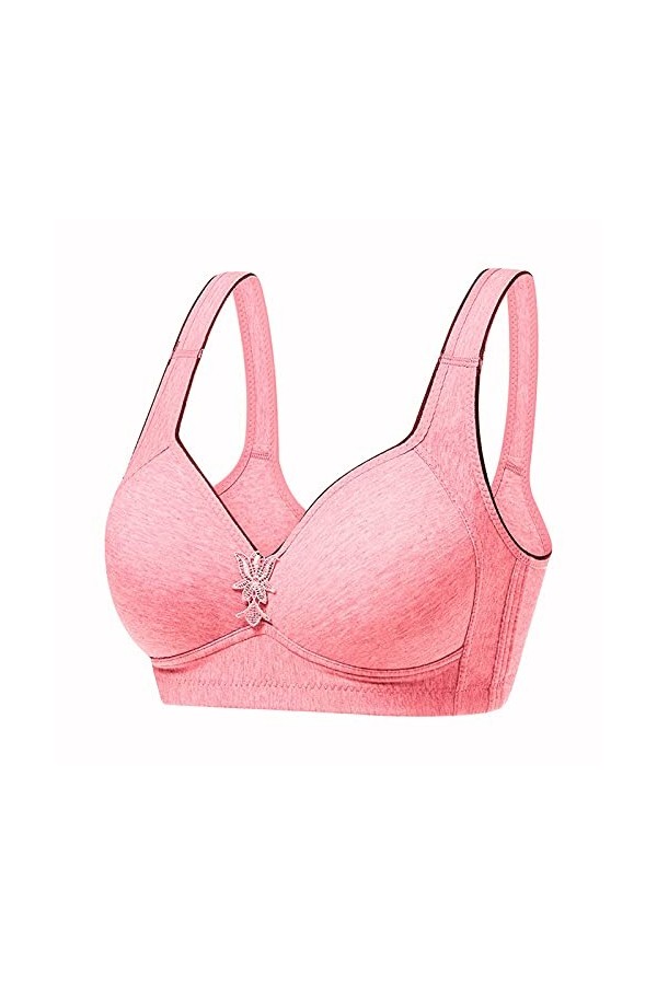 Every Bralettes Push-Daily Plus Szie Soutien-gorge Undergarment Up Day Respirant Femme Sexy Une Pièce Lingerie, Rouge pastèqu