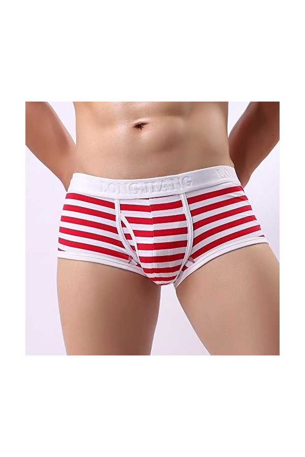 Générique Lingerie Homme Sexy Hot Pochette Sexy Striped Briefs Renflement Respirer sous-vêtements Shorts Slips Hommes sous-vê