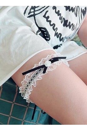 Black Sugar Jarretière Accessoires Nuptiale Jarretière Femme Mariées Mariage Jarretelles Ruban Dentelle Neoud Fleur Lacet Lol