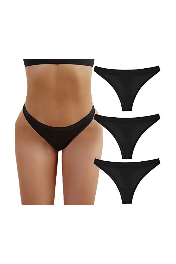 Pantalons Triangle Femme Stretch Culottes Taille Haute Slips en Pur Coton et Soie String Elasticité Sexy avec contrôle du Ven