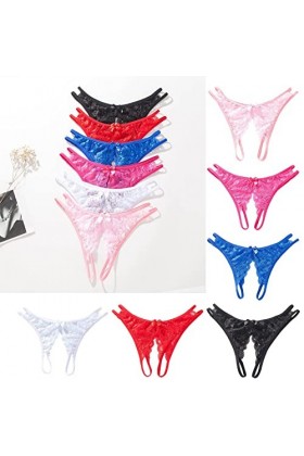 KEIZHUONIQIU Tanga-Strings Tangas Femmes Sexy Slip Chic Lace Patchwork pour Femmculottes Stretch Invisible sous Vetement Tent