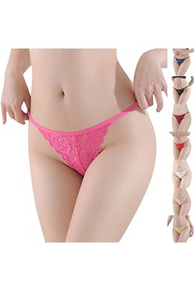 Tanga-Strings pour Tanga Femme en Sexy Slip Simple Dentelle Patchwork Culottes Stretch Pure Couleurs Lingerie de Coton Hipste