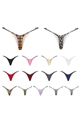 KEIZHUONIQIU en T String Ficelle et T-Back Tangas de Femme Ouvert Slips Léger Lace Patchwork Culottes Stretch Couleur Uni sou