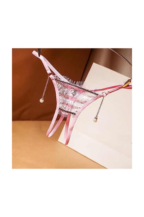 Générique Lingerie Femme Dentelle Culottes Ouvertes Sexy sous-vêtements Couleur rayé Slips Culottes Découpées Bustier Décontr