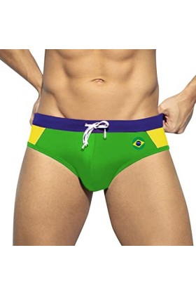 Gefomuofe Boxer pour homme - Sous-vêtements sexy en bambou blanc - Pour homme - Sexy - En latex - Avec plug, vert, M
