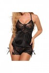 Lingerie Femme Sexy Ensemble Homme Sexy Hot y29k Pyjama Set et Pyjama Satin 2 pièces Sexy pour Femmes avec Shorts en Dentelle