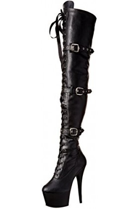 Pleaser ADORE-3028 Blk STR Faux Leather/Blk Matte UK 6 EU 39 