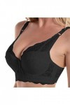 Soutien-Gorge froncé en Dentelle Sexy pour Femme avec Bretelles réglables Body Adulte Couche Black, 95D 