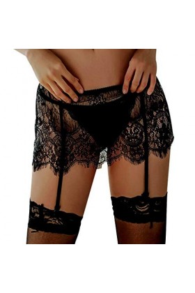 Collant Sculptant Gainant, Collant Taille Haute Femmes Dentelle Taille Haute Cuissardes Jarretelles Porte-Jarretelles + G-Str