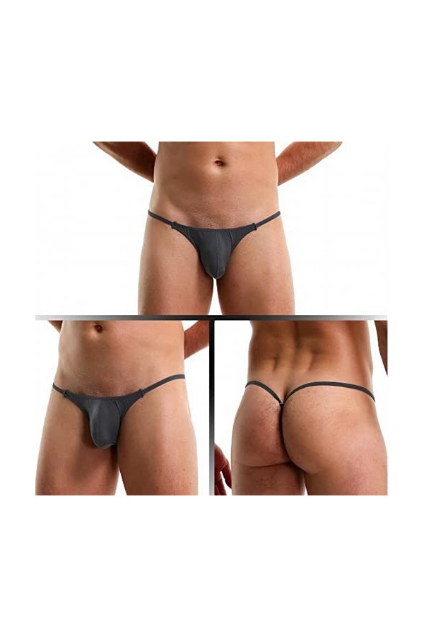 Générique String Homme Sexy Hot Dentelle Slips Boxer sous-vêtements Sexy Taille Basse pour Hommes Ice Silk Lifting Ring Multi