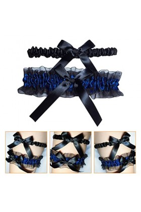 SOIMISS Lot de 1 jarretières élastiques élégantes – décorations cadeaux pour jambes de mariée, jarretière noire, passants pap