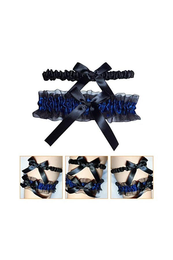 SOIMISS Lot de 1 jarretières élastiques élégantes – décorations cadeaux pour jambes de mariée, jarretière noire, passants pap
