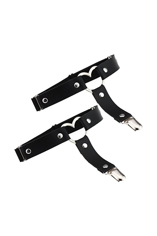 Jarretière de cuisse réglable en forme de cœur avec clips antidérapants - - Taille Unique