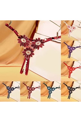 KEIZHUONIQIU en T String Ficelle et T-Back Tangas Femme en Sexy Slips Chic Dentelle pour Femmculottes Taille Haute Grande Tai