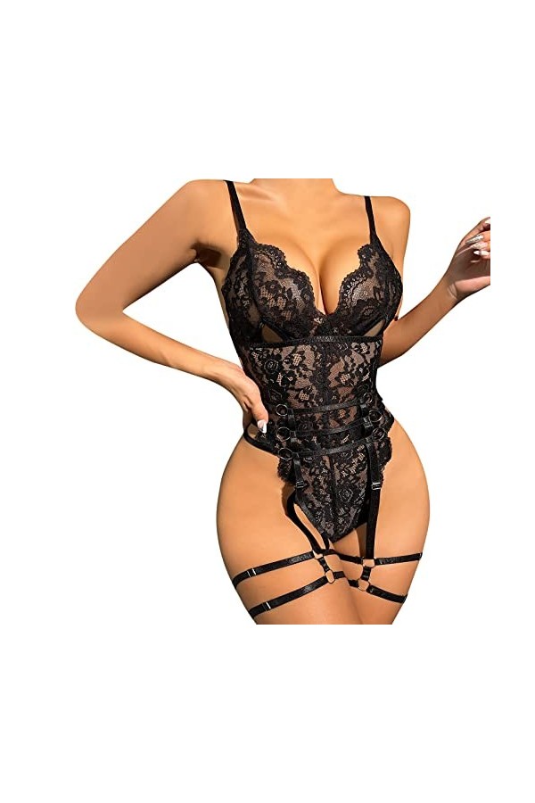 Lingerie Sexy Femme Sexy Hot Nuit Body Erotisme Grande Taille Mini Robe Sissy Érotique Mini Short Col en V Profond Harnais Ro