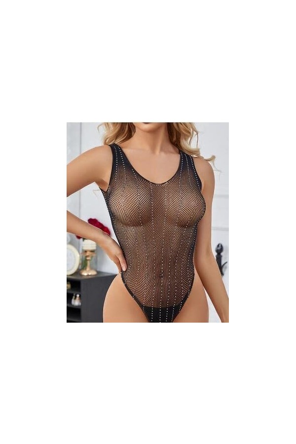 ADMAY 2023 New y29k Style Lingerie Sexy Girl Strass Résille Femmes Body Cristal Bodystocking Lingerie Lingerie Sexy Blanc Bl