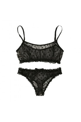 2023 New y2.k Style Lingerie Lingerie Sexy Wave PointLe PolyesterPour ShabillerOutside Lady Sexe Tenu Black, XL 