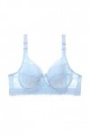 Femmes Sexy Dentelle rassemblée Soutien-Gorge Sangles réglables Coupe du Sein sous-vêtements Slip Enfant Coton Light Blue, 1