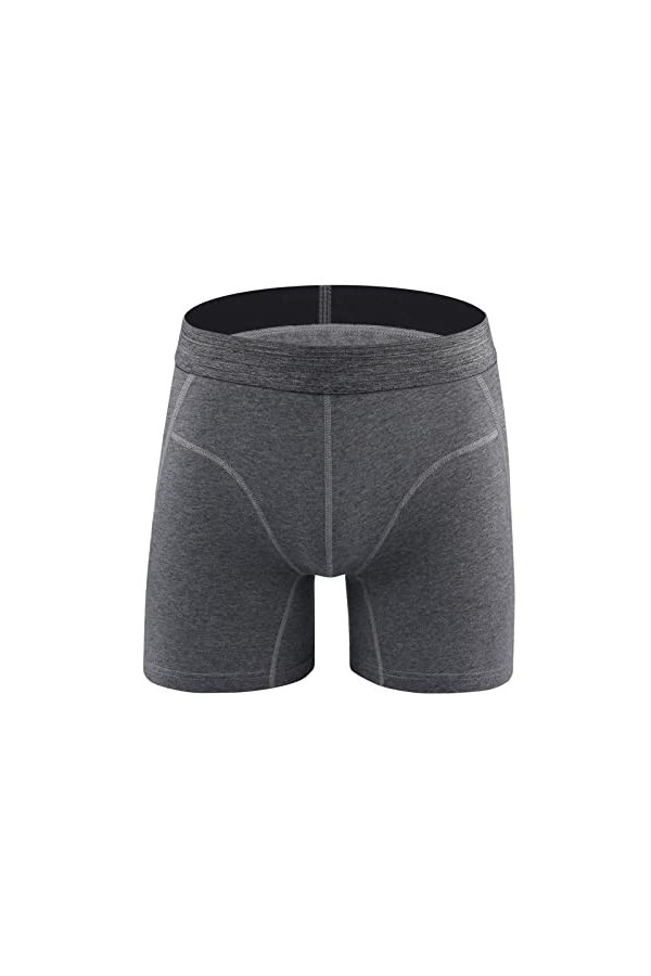 Beokeuioe Sous-vêtements de sport pour homme - Boxer de sport - Long avec empiècement - En bambou - Coupe ajustée, b gris, XX