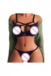 Générique Lingerie Sexy Femme Coquine Hot - Soutien-Gorge Invisible Nuisettes Transparentes Sensuelle String Femme Sexy Hot C