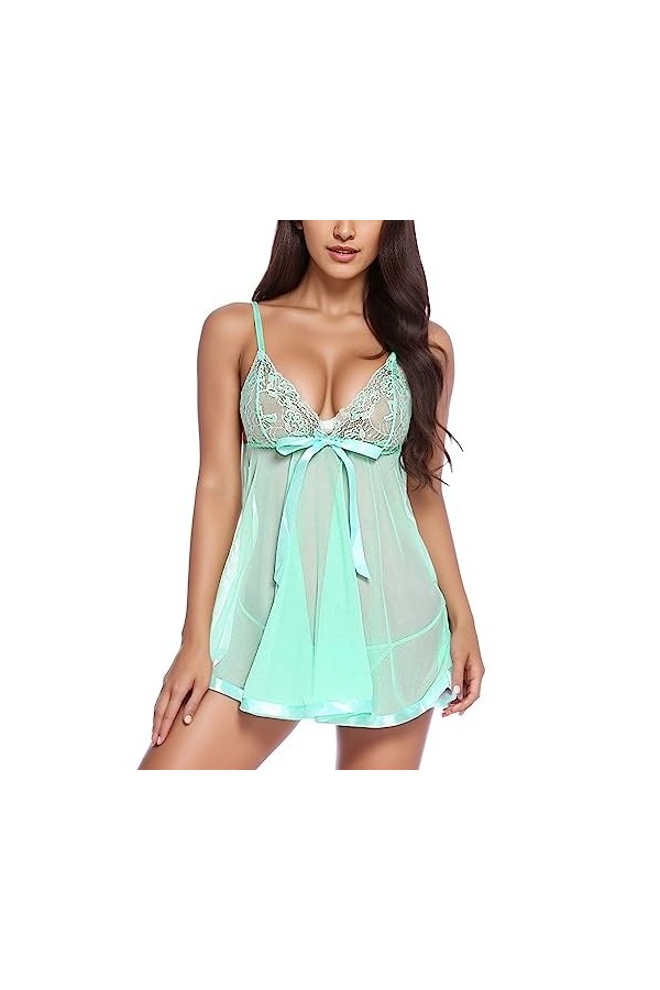 Lingerie Femme Sexy Ensemble Homme Sexy Hot y21k Lingerie V-Neck Nuit Broderie Maillage de Nuit Dentelle Bowknot Femmes Cuir 