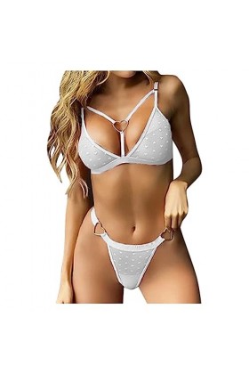 Lingerie Sexy Ensemble Femme 2 Pièce Ensemble Soutien Gorge et String Sexy sous-Vetements Dentelle Vêtements De Nuit Erotique