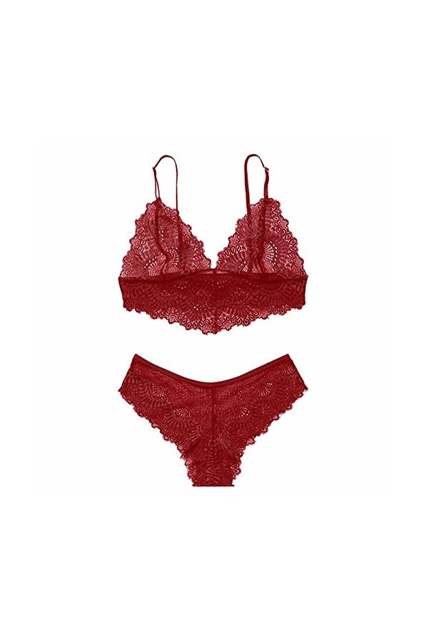 Femmes Slim écharpe Creuse Dentelle Sexy sans Cercle Sexy Lingerie V - Taille Basse Lingerie Sexy Ensemble de Lingerie