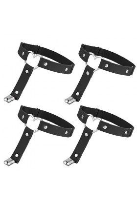 4 Pièces Jarretière de Jambe en Forme de Cœur Réglable Punk Gothique Clip Antidérapant pour Femmes Accessoires de Fête Cospla