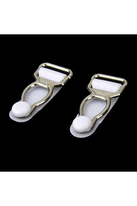 Colcolo Lot de 10 clips pour jarretière et jarretière - Blanc