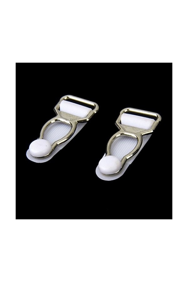Colcolo Lot de 10 clips pour jarretière et jarretière - Blanc