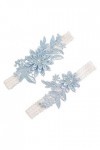 AAED 2 pièces Jarretière de Mariage, Bleu Élastique Jarretière Mariée, Accessoires de Mariage Nuptiale pour Les mariées Femme