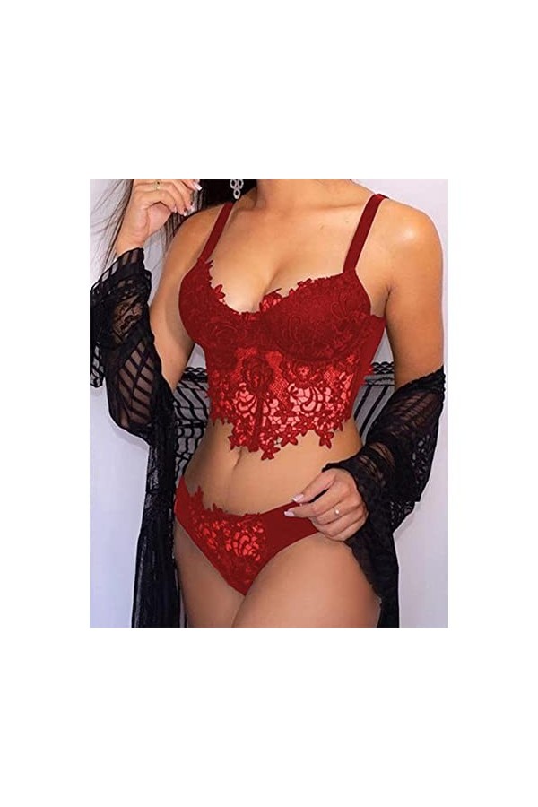 Lingerie Sexy Femme Coquine Hot Sexy Bodysuit Ensemble de Deux pièces de sous-vêtements Sexy pour Femmes Ensemble de Soutien-