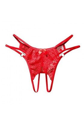 Hot Transparent Culottes Ficelle Stretch Taille String Ouvert Hot Jolie Dentelle Florale Femmculottes pour Chic Hot Érotique 