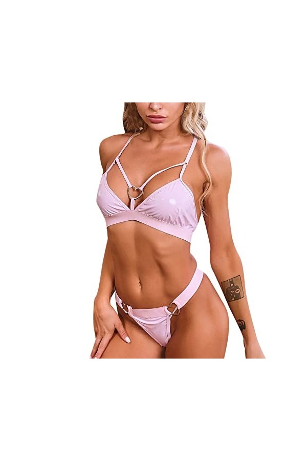 Lingerie Femme Sexy Ensemble Homme Sexy Hot y28.k Femmes Sexy Lingerie Miroir Sexy Creux Dentelle PU Cuir Sexy Lingerie Annea