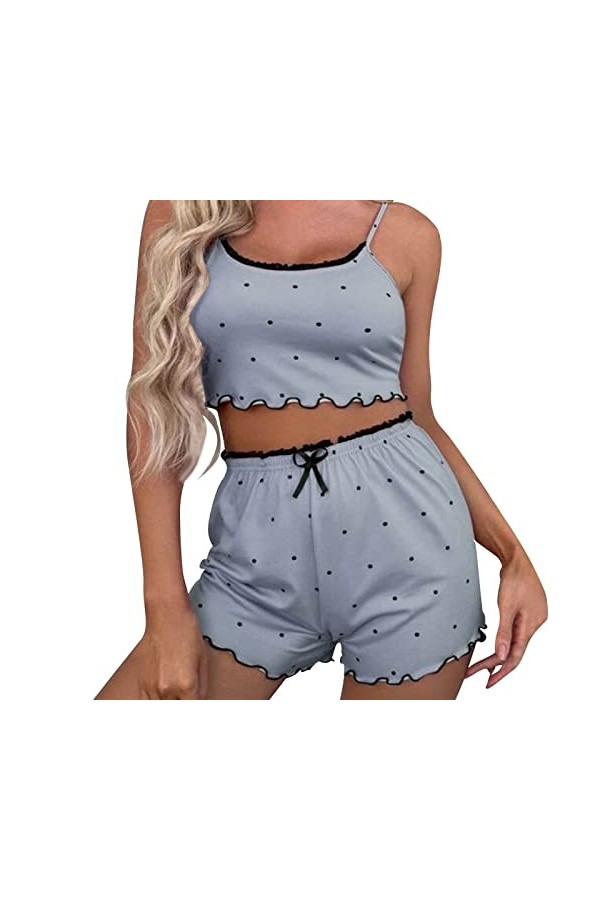 IQYU Lingerie Rouge Dentelle Noire Blanche Dentelle Glacée Soie Glace Lait Déchiqueté Hfür Home Doux Ensemble de Pyjama Impri