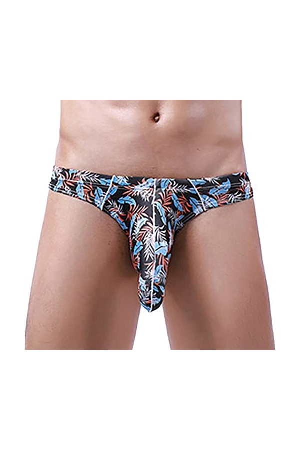 CreoQIJI Sous-vêtements moulants pour homme - Sous-vêtements sexy Ride Up, Noir , XXL