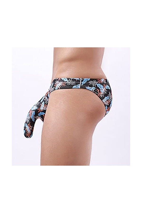 CreoQIJI Sous-vêtements moulants pour homme - Sous-vêtements sexy Ride Up, Noir , XXL