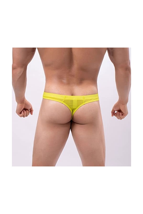 CUTeFiorino Sous-vêtements pour homme - Mode Low Rise - Sexy - Tendance - Double - Pour homme, jaune, M