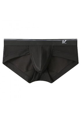 CreoQIJI Sous-vêtements Laine Soie Homme Slip Homme Fourche Haute Respirant Maille Grande Taille Rayé Slip Confortable, Noir 