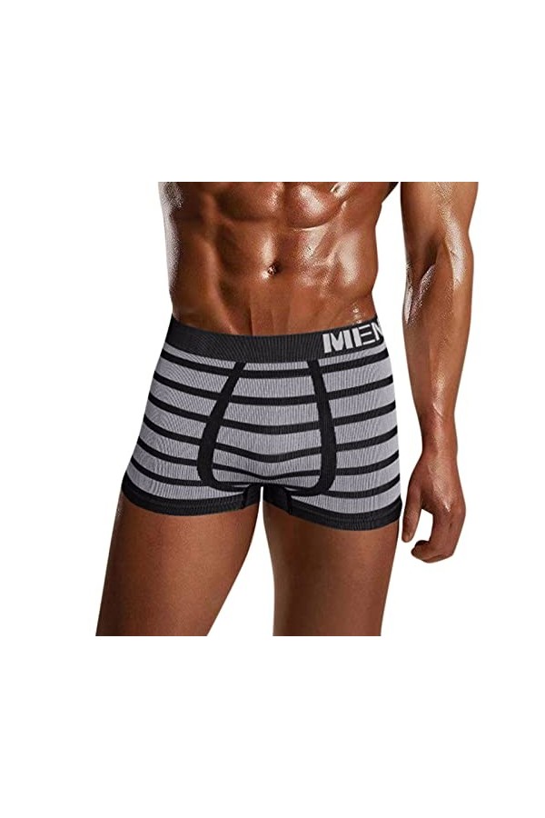 Générique String Homme Sexy Hot Dentelle Slips Boxer Boxer Stretch Sexy Taille Moyenne Respirant imprimé à Rayures pour Homme