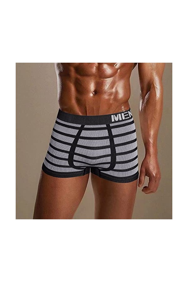 Générique String Homme Sexy Hot Dentelle Slips Boxer Boxer Stretch Sexy Taille Moyenne Respirant imprimé à Rayures pour Homme