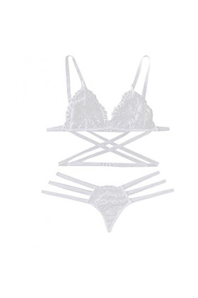 Ensemble Soutien Gorge et String Femme Sexy sous-Vetements Erotique Vêtements De Nuit Dentelle Lingerie Sexy Ensemble 2 Pièce