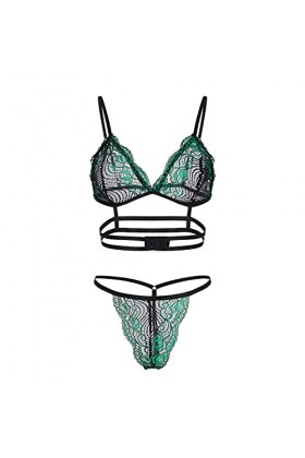 Femme Vêtements De Nuit Sexy Lingerie Sexy Ensemble 2 Pièce Ensemble Soutien Gorge et String Erotique sous-Vetements Dentelle