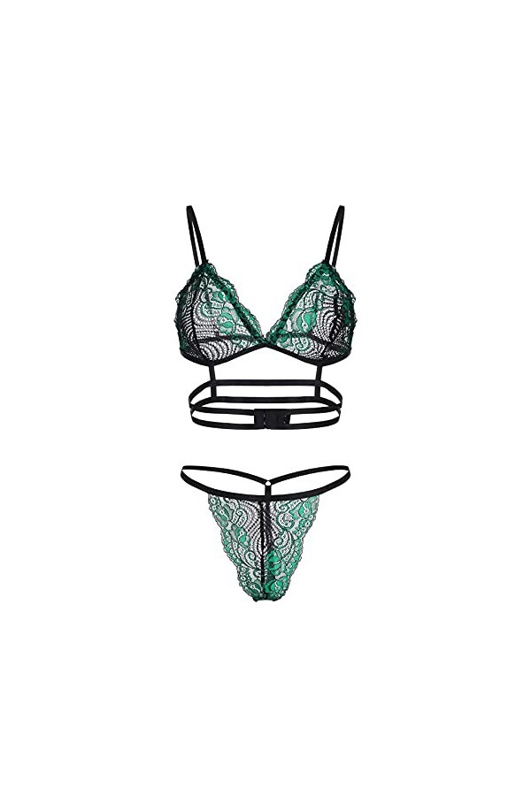Femme Vêtements De Nuit Sexy Lingerie Sexy Ensemble 2 Pièce Ensemble Soutien Gorge et String Erotique sous-Vetements Dentelle