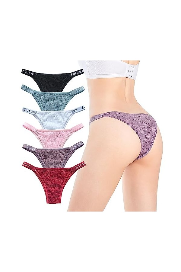 KEIZHUONIQIU String Pantalons et Tangas Feminins Hot Slip Respirant en Dentelle Culottes Creux Out Floral sous-Vetements Tent