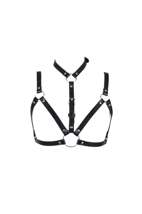 Junhasgood Ceinture Sexy à lanières pour Femmes, décoration de Bondage, Ceinture de Corps Sexy, Accessoire en Cuir Brassière